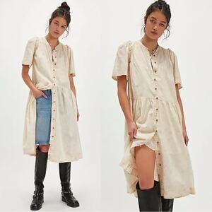 Free People Dainty Ethereal Cottage Bella Mae Midi Dress Vanilla Floral Large